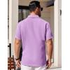 imageCOOFANDY Mens Short Sleeve Button Down Shirts Waffle Shirt Casual Beach Summer Shirts Wrinkle Free Vacation ShirtsLight Purple