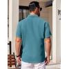 imageCOOFANDY Mens Short Sleeve Button Down Shirts Waffle Shirt Casual Beach Summer Shirts Wrinkle Free Vacation ShirtsPeacock Blue