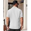 imageCOOFANDY Mens Short Sleeve Button Down Shirts Waffle Shirt Casual Beach Summer Shirts Wrinkle Free Vacation ShirtsWhite