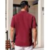 imageCOOFANDY Mens Short Sleeve Button Down Shirts Waffle Shirt Casual Beach Summer Shirts Wrinkle Free Vacation ShirtsWine Red