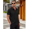 imageCOOFANDY Mens Short Sleeve Button Down Shirts Wrinkle Free Casual Summer Shirts Business Dress ShirtsBlack