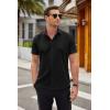 imageCOOFANDY Mens Short Sleeve Button Down Shirts Wrinkle Free Casual Summer Shirts Business Dress ShirtsBlack