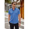imageCOOFANDY Mens Short Sleeve Button Down Shirts Wrinkle Free Casual Summer Shirts Business Dress ShirtsBlue