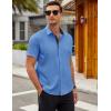 imageCOOFANDY Mens Short Sleeve Button Down Shirts Wrinkle Free Casual Summer Shirts Business Dress ShirtsBlue