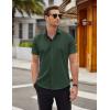 imageCOOFANDY Mens Short Sleeve Button Down Shirts Wrinkle Free Casual Summer Shirts Business Dress ShirtsBright Green