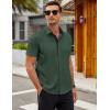 imageCOOFANDY Mens Short Sleeve Button Down Shirts Wrinkle Free Casual Summer Shirts Business Dress ShirtsBright Green