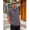 imageCOOFANDY Mens Short Sleeve Button Down Shirts Wrinkle Free Casual Summer Shirts Business Dress ShirtsDark Grey