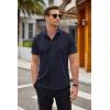 imageCOOFANDY Mens Short Sleeve Button Down Shirts Wrinkle Free Casual Summer Shirts Business Dress ShirtsDeep Blue