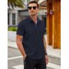 imageCOOFANDY Mens Short Sleeve Button Down Shirts Wrinkle Free Casual Summer Shirts Business Dress ShirtsDeep Blue