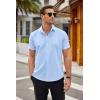 imageCOOFANDY Mens Short Sleeve Button Down Shirts Wrinkle Free Casual Summer Shirts Business Dress ShirtsLight Blue