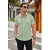imageCOOFANDY Mens Short Sleeve Button Down Shirts Wrinkle Free Casual Summer Shirts Business Dress ShirtsLight Green