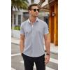 imageCOOFANDY Mens Short Sleeve Button Down Shirts Wrinkle Free Casual Summer Shirts Business Dress ShirtsLight Grey