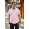 imageCOOFANDY Mens Short Sleeve Button Down Shirts Wrinkle Free Casual Summer Shirts Business Dress ShirtsLight Pink