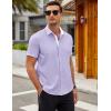 imageCOOFANDY Mens Short Sleeve Button Down Shirts Wrinkle Free Casual Summer Shirts Business Dress ShirtsLilac