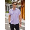 imageCOOFANDY Mens Short Sleeve Button Down Shirts Wrinkle Free Casual Summer Shirts Business Dress ShirtsLilac