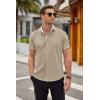 imageCOOFANDY Mens Short Sleeve Button Down Shirts Wrinkle Free Casual Summer Shirts Business Dress ShirtsMoon Grey