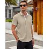 imageCOOFANDY Mens Short Sleeve Button Down Shirts Wrinkle Free Casual Summer Shirts Business Dress ShirtsMoon Grey