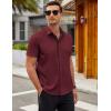 imageCOOFANDY Mens Short Sleeve Button Down Shirts Wrinkle Free Casual Summer Shirts Business Dress ShirtsRed