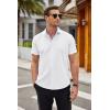 imageCOOFANDY Mens Short Sleeve Button Down Shirts Wrinkle Free Casual Summer Shirts Business Dress ShirtsWhite