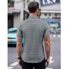 imageCOOFANDY Mens Short Sleeve Button Down Shirts Wrinkle Free Dress Shirts Casual Polka Dot Print Shirt with PocketGrey Plaid