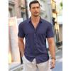 imageCOOFANDY Mens Short Sleeve Casual Button Down Shark Shirts Wrinkle Free Untucked Shirt Summer Stretch Dress ShirtsBlueviolet