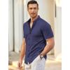 imageCOOFANDY Mens Short Sleeve Casual Button Down Shark Shirts Wrinkle Free Untucked Shirt Summer Stretch Dress ShirtsBlueviolet