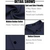 imageCOOFANDY Mens Short Sleeve Casual Button Down Shark Shirts Wrinkle Free Untucked Shirt Summer Stretch Dress ShirtsNavy Blue
