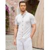 imageCOOFANDY Mens Short Sleeve Casual Button Down Shark Shirts Wrinkle Free Untucked Shirt Summer Stretch Dress ShirtsWhite