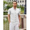 imageCOOFANDY Mens Short Sleeve Casual Button Down Shark Shirts Wrinkle Free Untucked Shirt Summer Stretch Dress ShirtsWhite