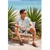 imageCOOFANDY Mens Short Sleeve Casual Button Down Shirts Textured Summer Beach Shirt with PocketWhitegreen Leaves