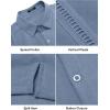 imageCOOFANDY Mens Short Sleeve Cuban Guayabera Shirt Casual Summer Beach Button Down ShirtsAblue