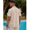 imageCOOFANDY Mens Short Sleeve Cuban Guayabera Shirt Casual Summer Beach Button Down ShirtsAchampagne