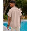 imageCOOFANDY Mens Short Sleeve Cuban Guayabera Shirt Casual Summer Beach Button Down ShirtsApricot
