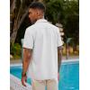 imageCOOFANDY Mens Short Sleeve Cuban Guayabera Shirt Casual Summer Beach Button Down ShirtsAwhite