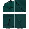 imageCOOFANDY Mens Short Sleeve Cuban Guayabera Shirt Casual Summer Beach Button Down ShirtsDark Green