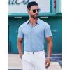 imageCOOFANDY Mens Short Sleeve Dress Shirts Button Down Shirts Regular Fit Business Casual Shirt with PocketLight Blue