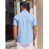 imageCOOFANDY Mens Short Sleeve Dress Shirts Button Down Shirts Regular Fit Business Casual Shirt with PocketLight Blue
