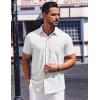 imageCOOFANDY Mens Short Sleeve Dress Shirts Button Down Shirts Regular Fit Business Casual Shirt with PocketWhite