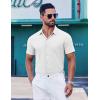 imageCOOFANDY Mens Short Sleeve Dress Shirts Button Down Shirts Regular Fit Business Casual Shirt with PocketWhite