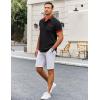 imageCOOFANDY Mens Short Sleeve Dress Shirts Casual Wrinkle Free Shirt Plaid Collar Summer Button Down ShirtsBlackred