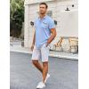 imageCOOFANDY Mens Short Sleeve Dress Shirts Casual Wrinkle Free Shirt Plaid Collar Summer Button Down ShirtsClear Blue