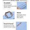 imageCOOFANDY Mens Short Sleeve Dress Shirts Casual Wrinkle Free Shirt Plaid Collar Summer Button Down ShirtsClear Blue