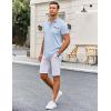imageCOOFANDY Mens Short Sleeve Dress Shirts Casual Wrinkle Free Shirt Plaid Collar Summer Button Down ShirtsLight Blue