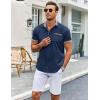 imageCOOFANDY Mens Short Sleeve Dress Shirts Casual Wrinkle Free Shirt Plaid Collar Summer Button Down ShirtsNavy Blue