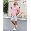 imageCOOFANDY Mens Short Sleeve Dress Shirts Casual Wrinkle Free Shirt Plaid Collar Summer Button Down ShirtsPink