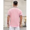 imageCOOFANDY Mens Short Sleeve Dress Shirts Casual Wrinkle Free Shirt Plaid Collar Summer Button Down ShirtsPinkstripe