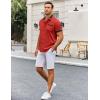 imageCOOFANDY Mens Short Sleeve Dress Shirts Casual Wrinkle Free Shirt Plaid Collar Summer Button Down ShirtsRedblack