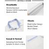 imageCOOFANDY Mens Short Sleeve Dress Shirts Casual Wrinkle Free Shirt Plaid Collar Summer Button Down ShirtsWhiteblue Stripe