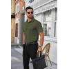 imageCOOFANDY Mens Short Sleeve Dress Shirts Wrinkle Free Business Casual Button Down Shirt with PocketArmy Green