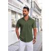 imageCOOFANDY Mens Short Sleeve Dress Shirts Wrinkle Free Business Casual Button Down Shirt with PocketArmy Green